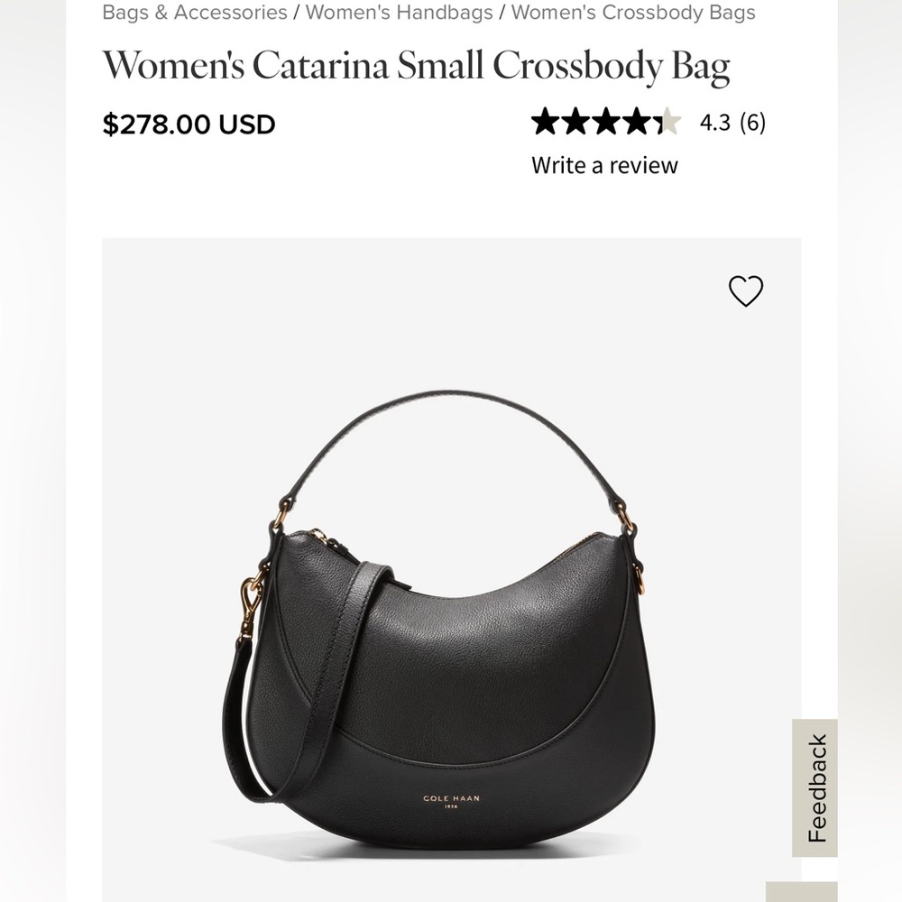 Cole Haan Black Leather Shoulder & Crossbody Bag